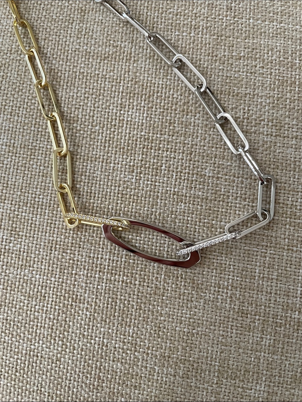 Kendra Scott Two-Tone Gold and Silver Link Necklace - Picture 3 of 4